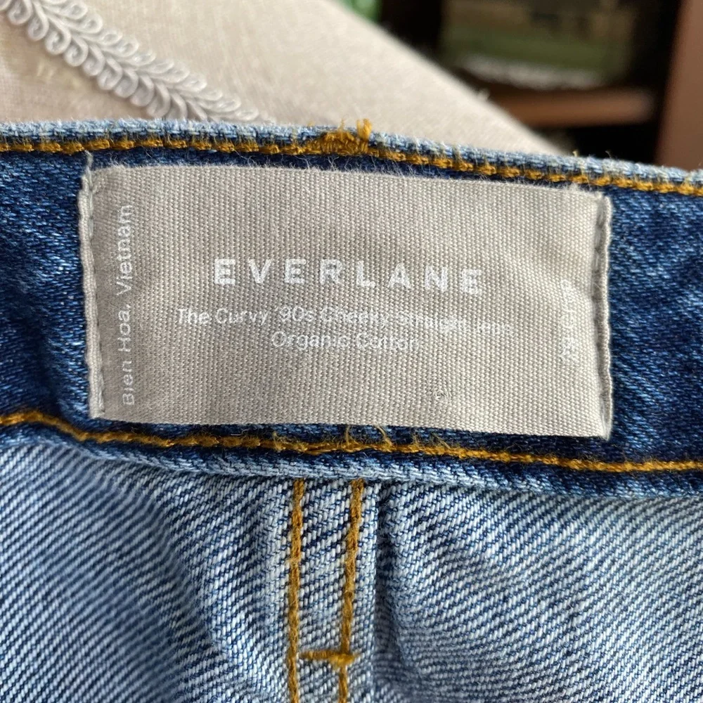Everlane Cheeky Straight Leg Organic Cotton Classic Blue Denim Jeans 29 EUC